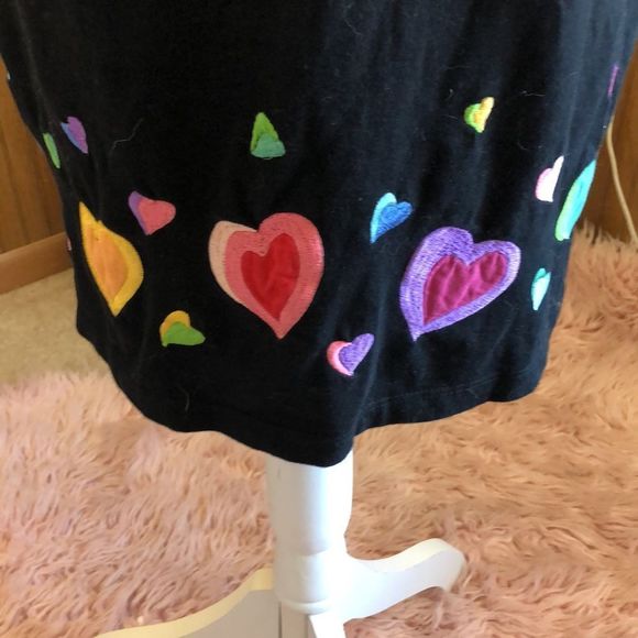 NWT Michael Simon Lite Valentines day dress with 3/4 sleeves & lots of hearts - Picture 7 of 9